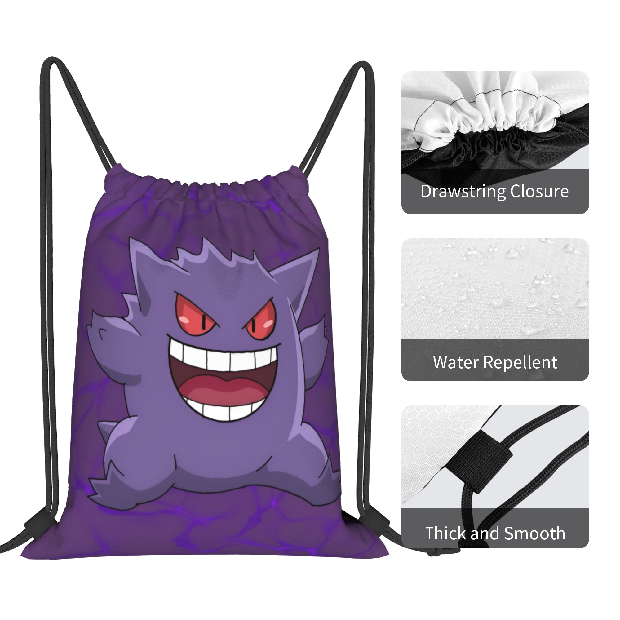 Custom Pokemoned Gengars Draws - Drawstring Gym Bag review and price